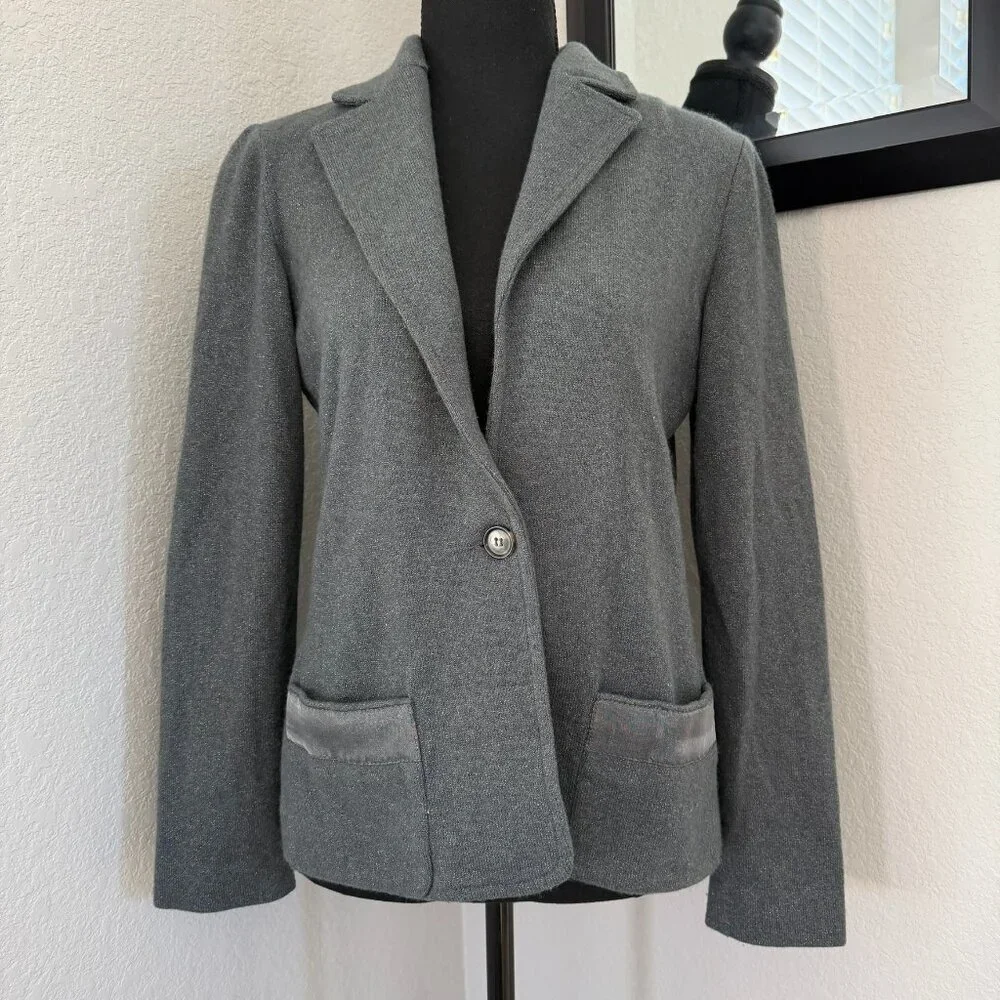 AMINA RUBINACCI Gray Cashmere Blazer Jacket Small - Picture 3 of 16